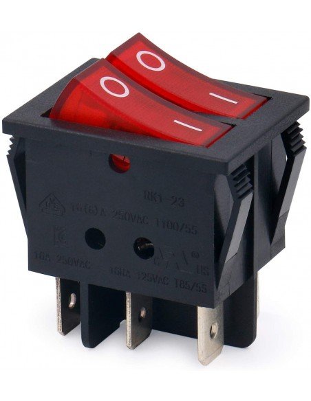 INTERRUPTOR DOBLE ROJO LUZ