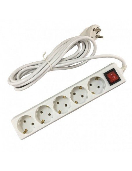 REGLETA ALARGADOR DE 5 TOMAS CON INTERRUPTOR