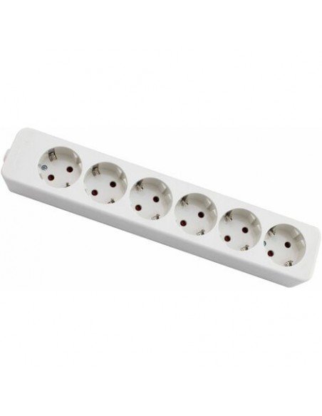 REGLETA ALARGADOR DE 6 TOMAS SIN INTERRUPTOR